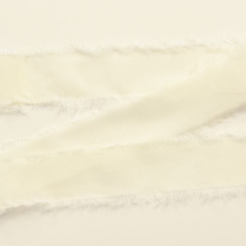 Produkt Taśma szyfonowa kremowa z frędzlami 40mm 15m