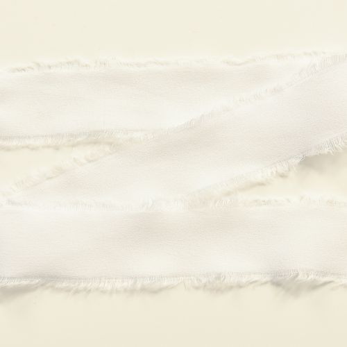 Produkt Taśma szyfonowa biała taśma materiałowa z frędzlami 40mm 15m