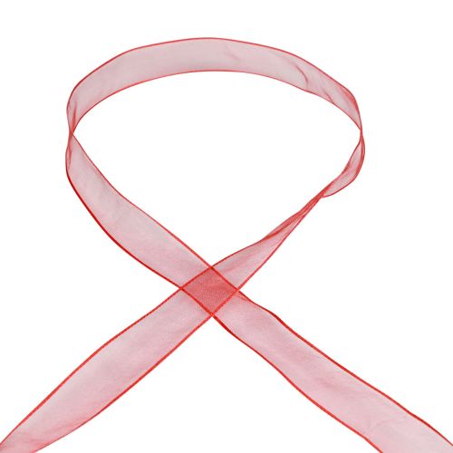 Produkt Wstążka szyfonowa wstążka organza wstążka dekoracyjna organza czerwona 15mm 20m