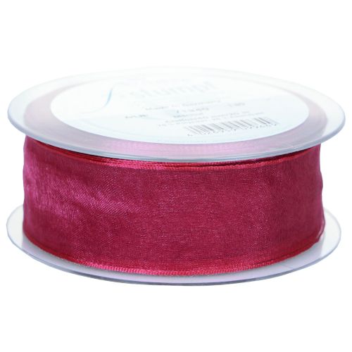 Produkt Wstążka szyfonowa z organzy Wstążka ozdobna z organzy fioletowa 40mm 20m