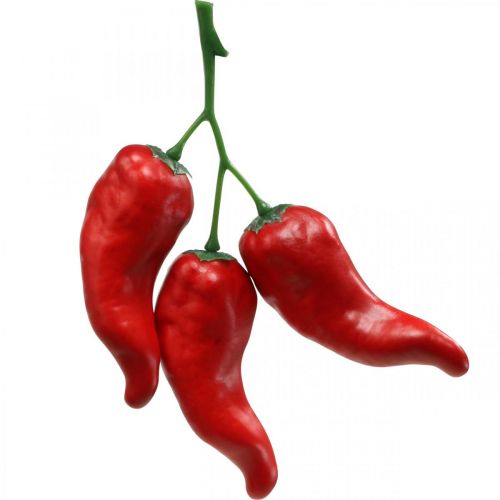 Czerwona papryczka chili deco food manekin 9cm 3szt na gałęzi