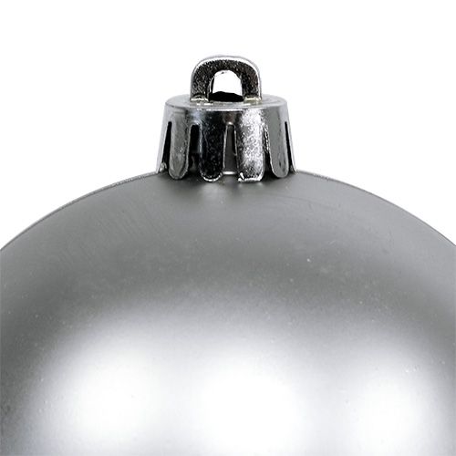 Floristik24 Bombki choinkowe plastikowe srebrne 8cm 6szt