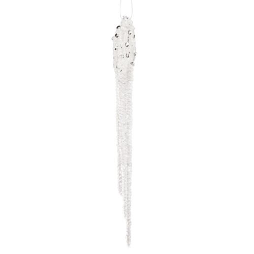 Produkt Ozdoba choinkowa sopelek przezroczysty srebrny 15cm 8szt