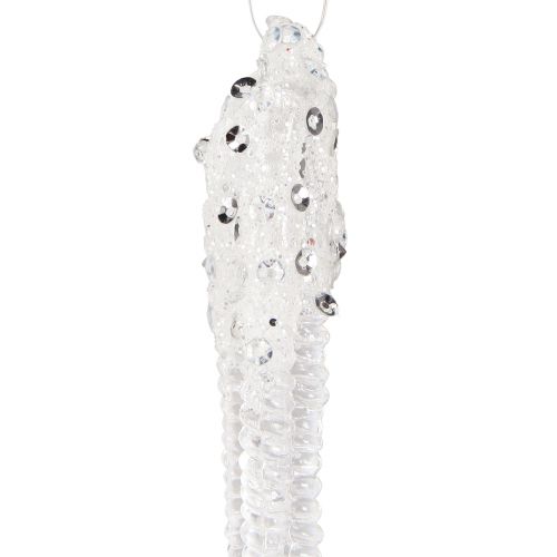 Produkt Ozdoba choinkowa sopelek przezroczysty srebrny 15cm 8szt