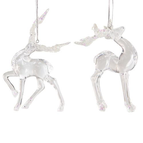 Produkt Ozdoba choinkowa jeleń figura dekoracyjna akryl 12,5/15cm 2szt