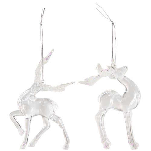 Produkt Ozdoba choinkowa jeleń figura dekoracyjna akryl 12,5/15cm 2szt