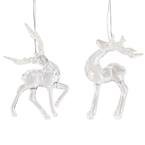Produkt Ozdoba choinkowa jeleń figura dekoracyjna akryl 12,5/15cm 2szt