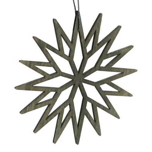 Produkt Ozdoby choinkowe drewniane śnieżynki zielone 10cm 12 szt
