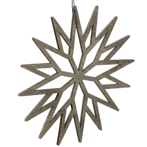 Produkt Ozdoba choinkowa płatki śniegu dekoracja drewniana zielona 15cm 8 szt
