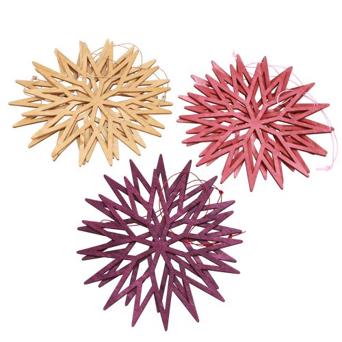 Produkt Ozdoba choinkowa płatki śniegu dekoracja drewniana Jagoda 15cm 8 szt