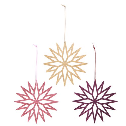 Produkt Ozdoba choinkowa płatki śniegu dekoracja drewniana Jagoda 15cm 8 szt