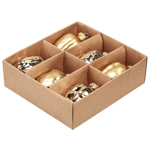 Produkt Ozdoby choinkowe Świąteczne złote orzechy 3x6cm 6 szt