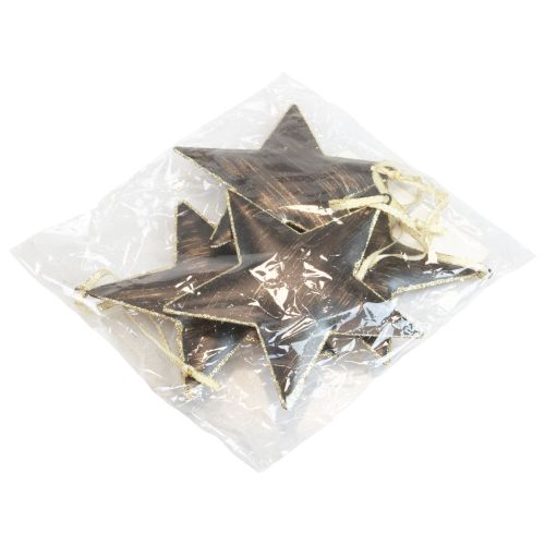 Produkt Ozdoby choinkowe gwiazda dekoracyjna metalowa czarne złoto Ø11cm 4 sztuki