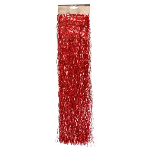 Produkt Ozdoba choinkowa świąteczna, falisty świecidełko czerwone połyskujące 50cm