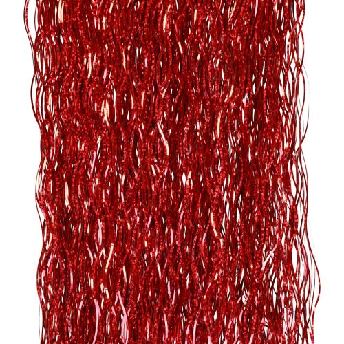 Produkt Ozdoba choinkowa świąteczna, falisty świecidełko czerwone połyskujące 50cm