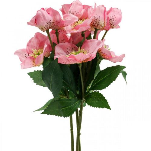 Róża świąteczna, róża wielkopostna, ciemiernik, sztuczne rośliny różowe L34cm 4szt