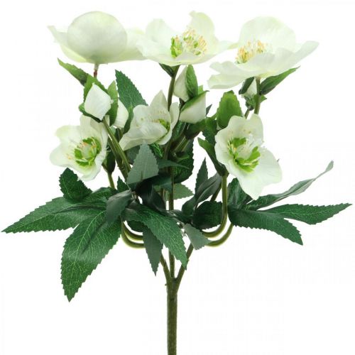 Świąteczne róże biały bukiet dekoracyjny sztuczne kwiaty Świąteczna aranżacja 27cm