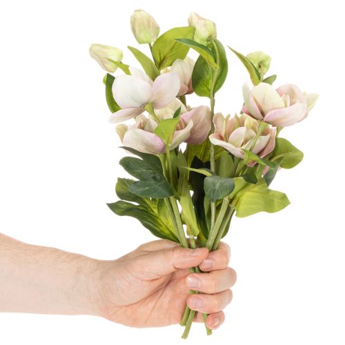 Sztuczna dekoracja kwiatowa w kształcie róży bożonarodzeniowej, bukiet 30 cm, 4 sztuki | Floristik24.pl