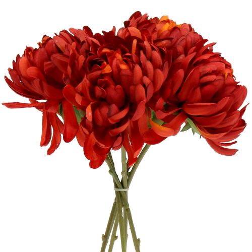 Bukiet chryzantem cynobrowy czerwony 28cm 6 szt