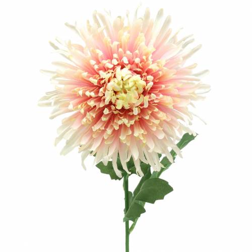 Gałązka kwiatu chryzantemy różowa sztuczna 64cm