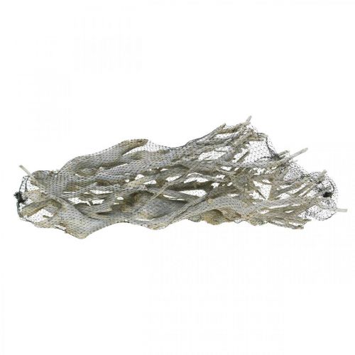 Floristik24 Gałązki ozdobne z krzewu curry, ozdoba świąteczna, adwent, ozdoba naturalna Złociste, myte białe L25–30cm 500g