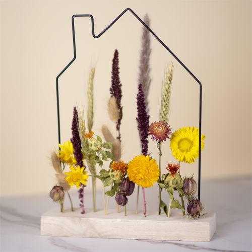 Floristik24 Pudełko DIY Barek kwiatowy z suszonymi kwiatami Domek 34,5×24,5cm