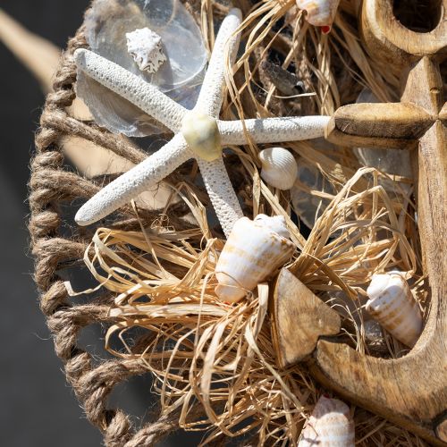 Produkt Morska dekoracja ścienna DIY Box dekoracyjne muszle kotwiące w kształcie pierścienia Ø38cm