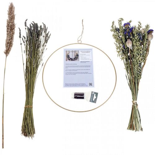 Floristik24 Pudełko DIY suszone kwiaty pętelkowe suszone kwiaty łąkowe Ø35cm