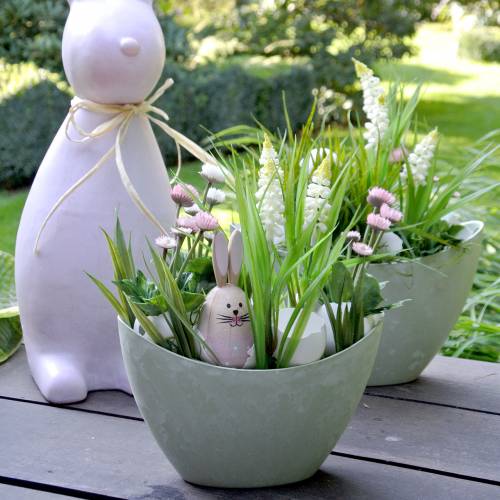 Floristik24 Miska dekoracyjna Miska na rośliny niebieska 24cm x 10cm W14cm 1 szt