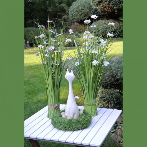 Floristik24 Talia trawiasta w kwiaty różowa 70cm