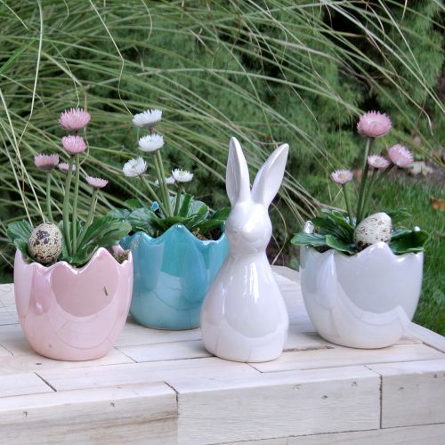 Floristik24 Cachepot Eggshell Pink Mother of Pearl Ø11cm H11cm 2szt.
