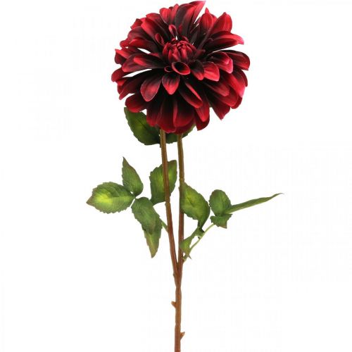 Sztuczny Kwiat Dahlia Czerwony Jedwabny Kwiat Jesień 78cm Ø3/15cm