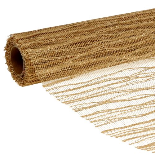 Floristik24 Zawias stołowy Deco Wave 26cm x 300cm metaliczny złoty