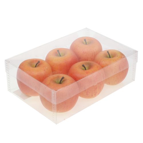 Floristik24 Jabłka dekoracyjne Cox pomarańczowe 7cm 6 szt
