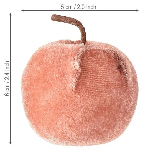 Produkt Tkanina dekoracyjna jabłka jabłko aksamit brązowo żółty Ø5cm wys.6cm 12 szt.