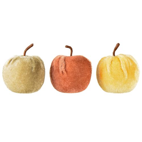Produkt Tkanina dekoracyjna jabłka jabłko aksamit brązowo żółty Ø5cm wys.6cm 12 szt.