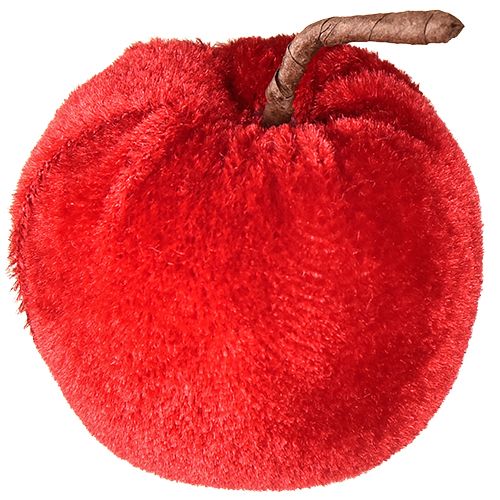 Tkanina dekoracyjna jabłka jesienna dekoracja aksamit czerwony Ø5cm wys.6cm 12 szt.