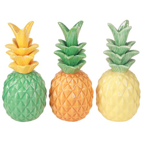 Dekoracyjna ceramiczna ananasowa kolorowa ceramiczna dekoracja różne 17cm 3szt