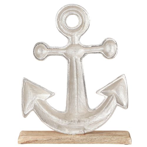 Produkt Dekoracyjna kotwica metalowa drewno w kolorze naturalnego srebra 25,5x5,5x31 cm