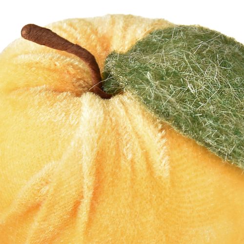 Produkt Aksamit jabłkowy dekoracyjny z liściem brązowo-żółty Ø7,5cm wys. 9cm 9 szt.