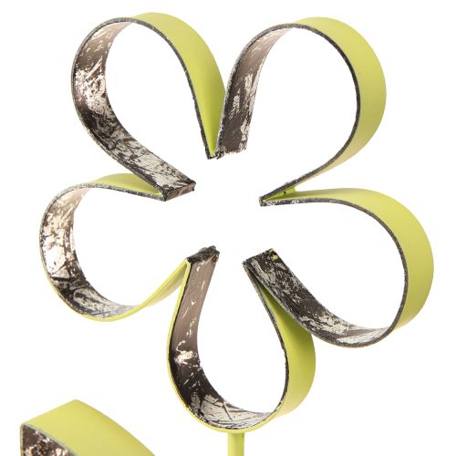 Produkt Stojak dekoracyjny, metalowa podstawa kwiatowa w kolorze zielono-srebrnym, wys. 29cm