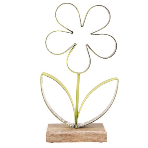 Produkt Stojak dekoracyjny, metalowa podstawa kwiatowa w kolorze zielono-srebrnym, wys. 29cm