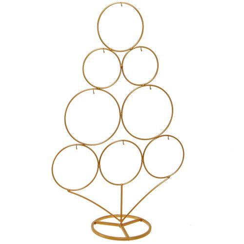 Floristik24 Ozdobne drzewko z haczykami Dekoracja świąteczna metalowa, matowa, złota, wys. 58cm