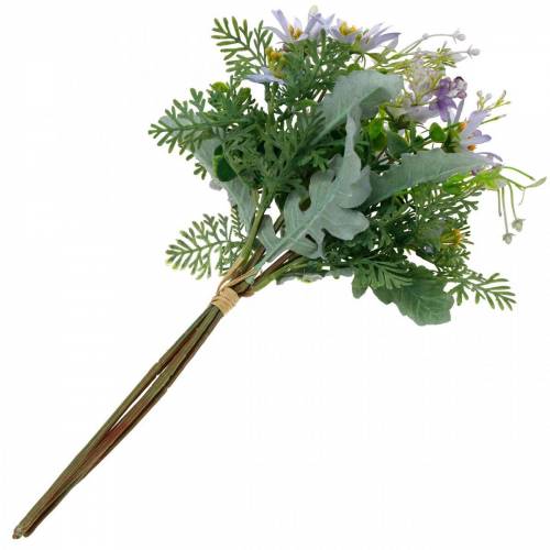 Floristik24 Bukiet Deco, Jedwabne Kwiaty Fioletowy, Wiosna Deco, Sztuczne Astry Goździki i Eukaliptus