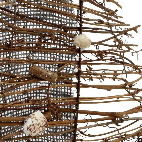 Floristik24 Deco łódź z gałęziami i muszlami 38cm
