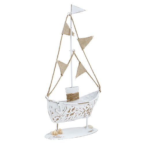 Floristik24 Deco Łódka stojąca biała H22cm
