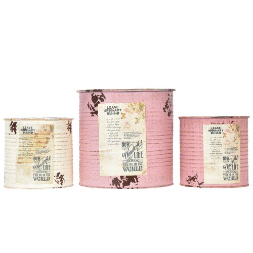 Produkt Zestaw doniczek na balkon i do ogrodu, dekoracja do skrzynki, styl vintage, 15 cm, 3 sztuki