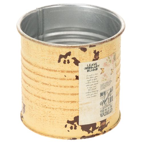 Produkt Puszka dekoracyjna, kolor letniej moreli, metalowa, doniczka, Ø8cm, wys.7,5cm