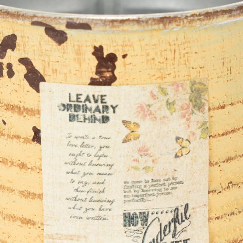 Produkt Puszka dekoracyjna, kolor letniej moreli, metalowa, doniczka, Ø8cm, wys.7,5cm