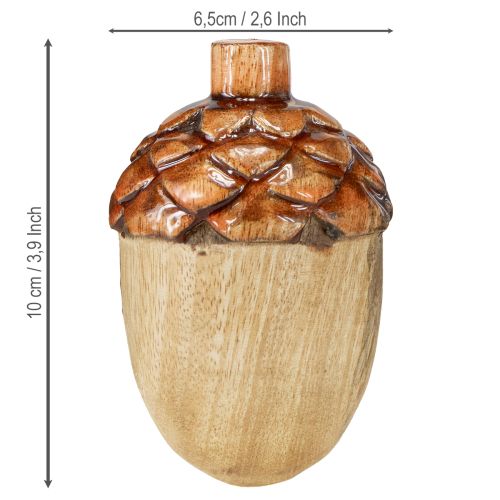 Produkt Żołędzie dekoracyjne drewniane dekoracja stołu zielony pomarańczowy czerwony wys. 10cm 3 sztuki